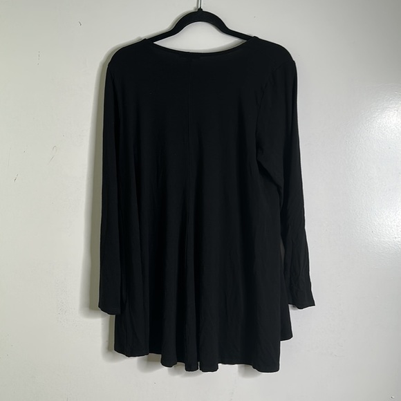 Eileen fisher black blouse size large lagon look - Picture 7 of 8